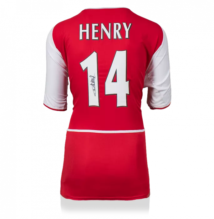 Thierry Henry Back Signed Arsenal 2002-04 Home Shirt