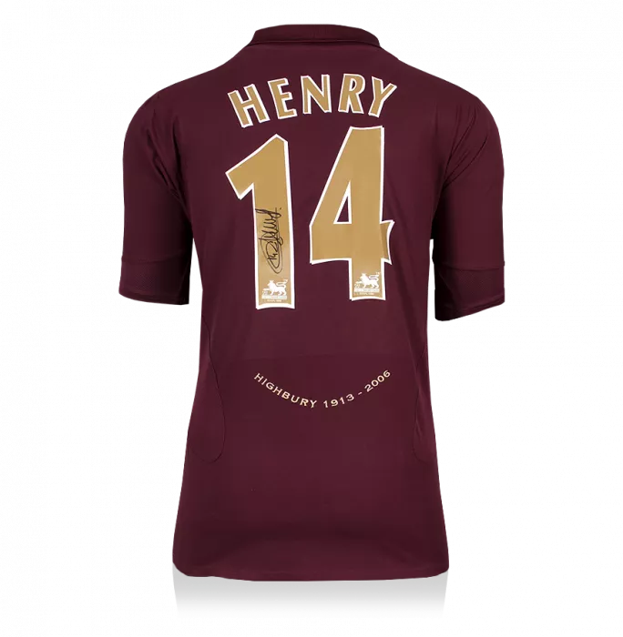 Thierry Henry Back Signed Arsenal 2005-06 Home Shirt