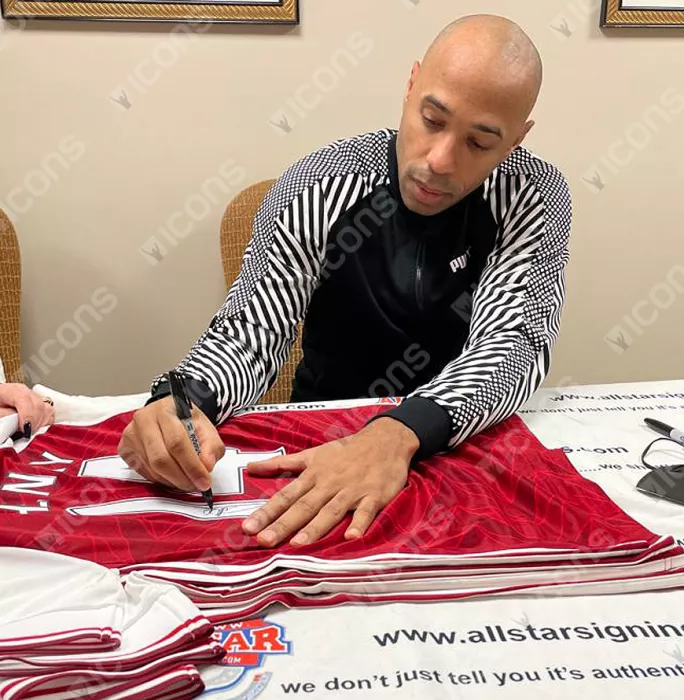 Thierry Henry Back Signed Arsenal 2020-21 Home Shirt In Hero Frame: Option 1