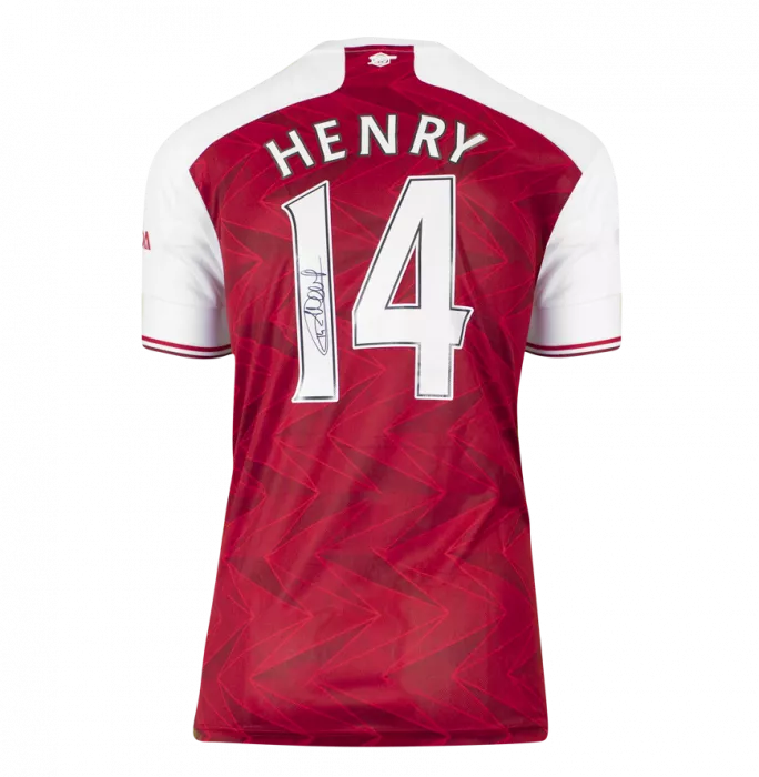 Thierry Henry Back Signed Arsenal 2020-21 Home Shirt In Hero Frame: Option 1