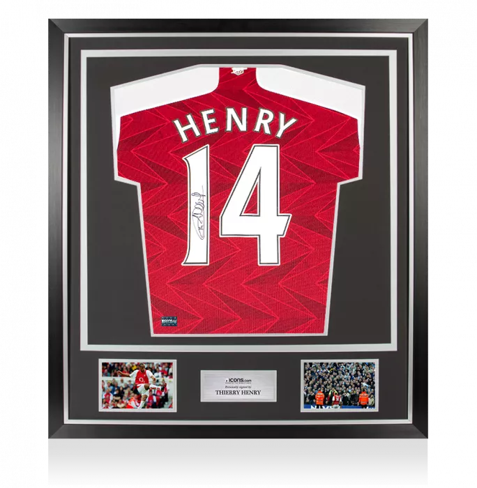 Thierry Henry Back Signed Arsenal 2020-21 Home Shirt In Classic Frame