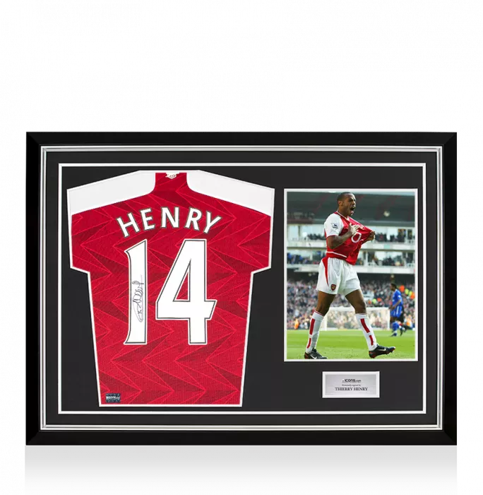 Thierry Henry Back Signed Arsenal 2020-21 Home Shirt In Hero Frame: Option 1