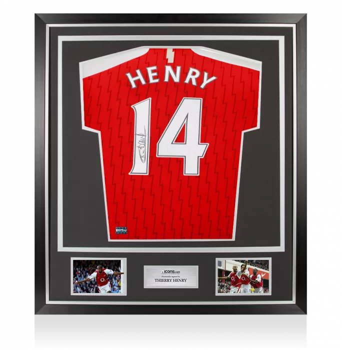 Thierry Henry Back Signed Arsenal 2023-24 Home Shirt In Classic Frame
