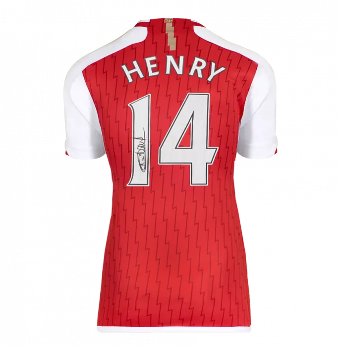 Thierry Henry Back Signed Arsenal 2023-24 Home Shirt In Deluxe Packaging