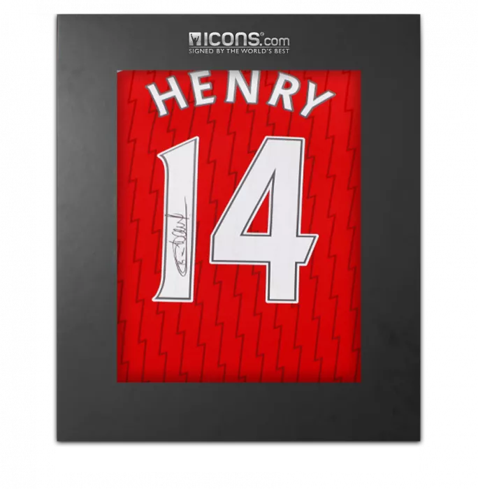 Thierry Henry Back Signed Arsenal 2023-24 Home Shirt In Deluxe Packaging
