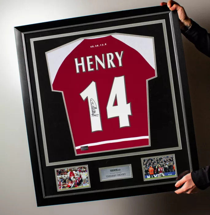 Thierry Henry Back Signed Arsenal Home Shirt In Classic Frame: Invincibles Special Edition