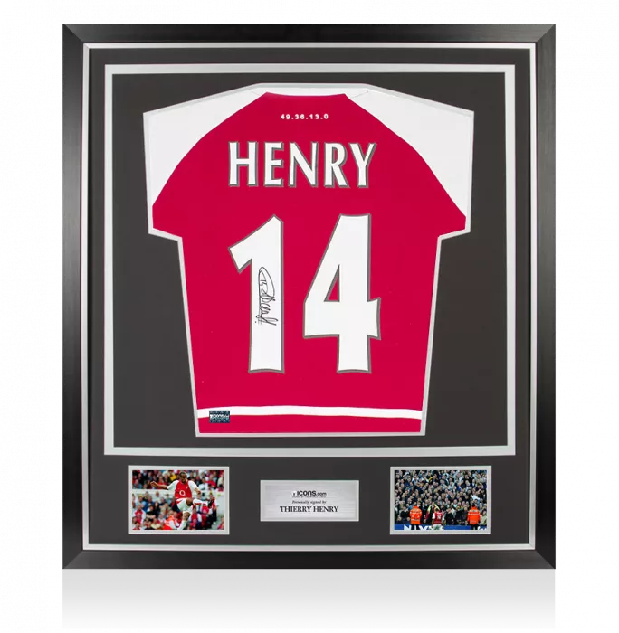 Thierry Henry Back Signed Arsenal Home Shirt In Classic Frame: Invincibles Special Edition