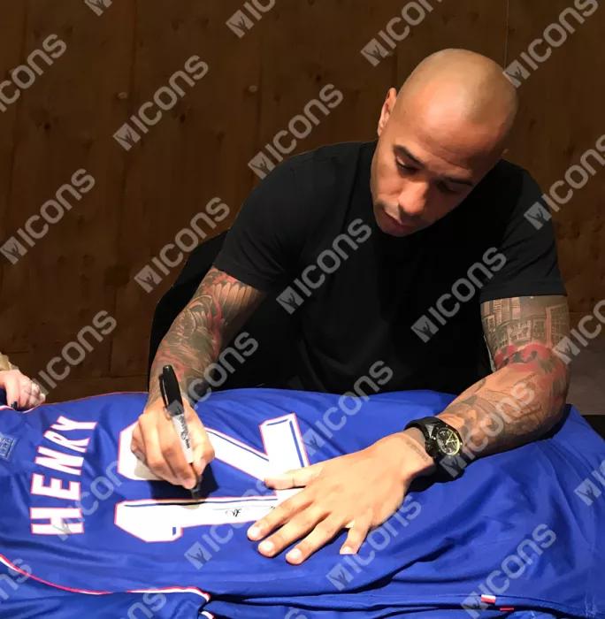 Thierry Henry Back Signed France 1998 Shirt In Classic Frame