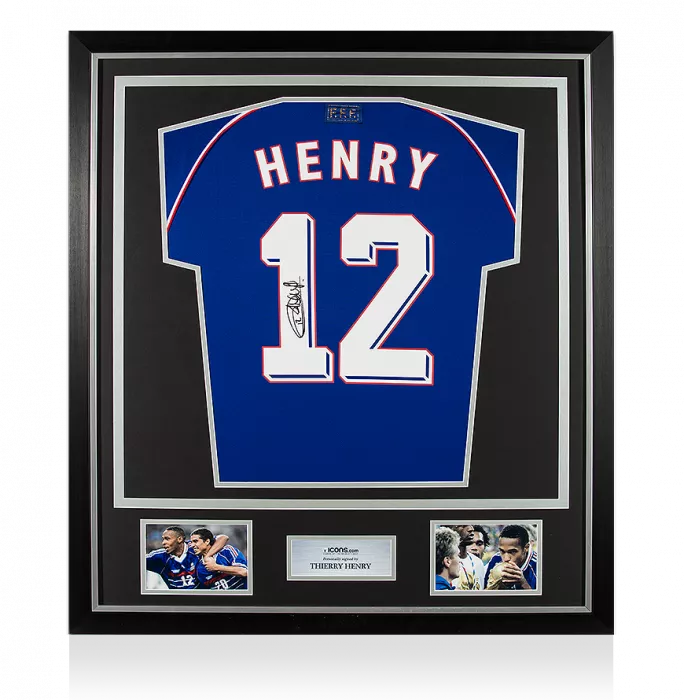 Thierry Henry Back Signed France 1998 Shirt In Classic Frame