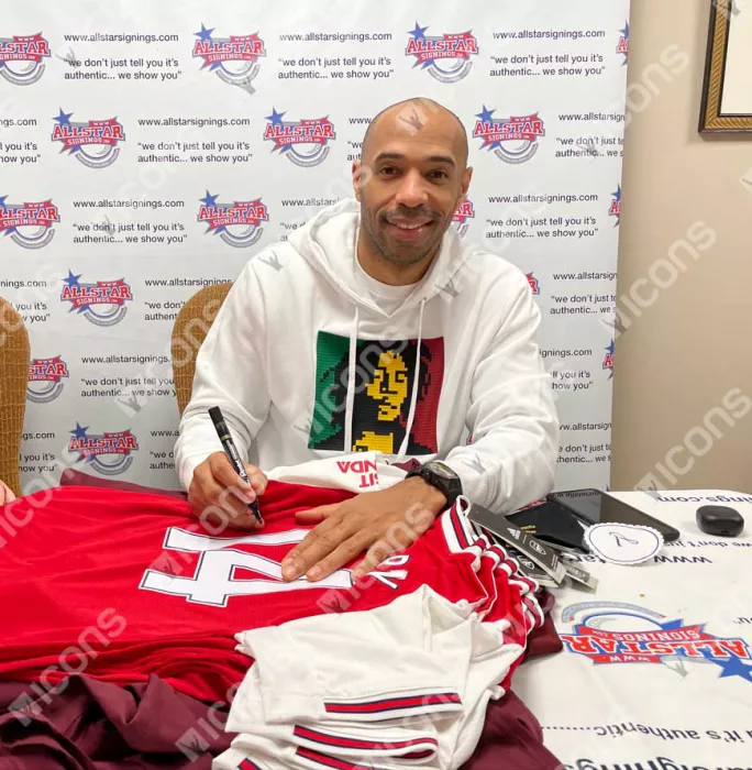 Thierry Henry Back Signed Modern Arsenal Home Shirt In Classic Frame