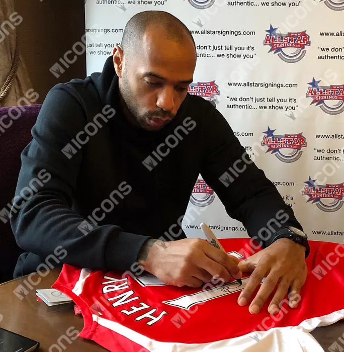 Thierry Henry Back Signed Modern Arsenal Home Shirt In Hero Frame: Option 1