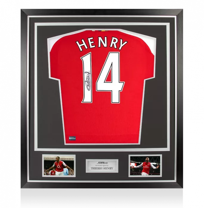Thierry Henry Back Signed Modern Arsenal Home Shirt In Classic Frame
