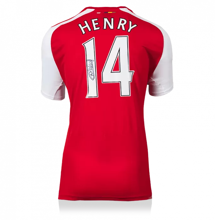 Thierry Henry Back Signed Modern Arsenal Home Shirt