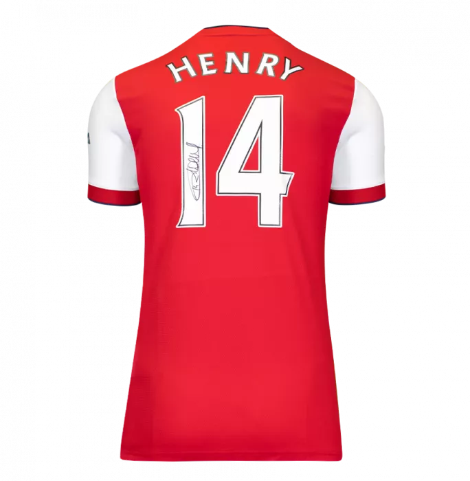 Thierry Henry Official UEFA Champions League Back Signed And Framed Arsenal 2021-22 Home Shirt