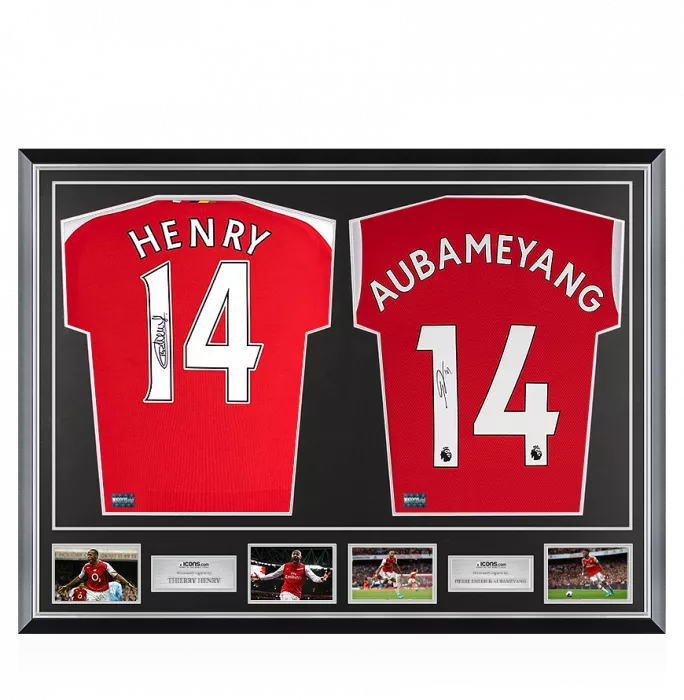Thierry Henry & Pierre-Emerick Aubameyang Signed Arsenal Shirts In Classic Dual Frame