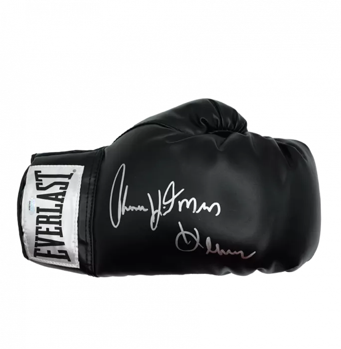 Thomas Hearns Signed Everlast Black Boxing Glove In Bubble Frame: "Hitman" Inscription
