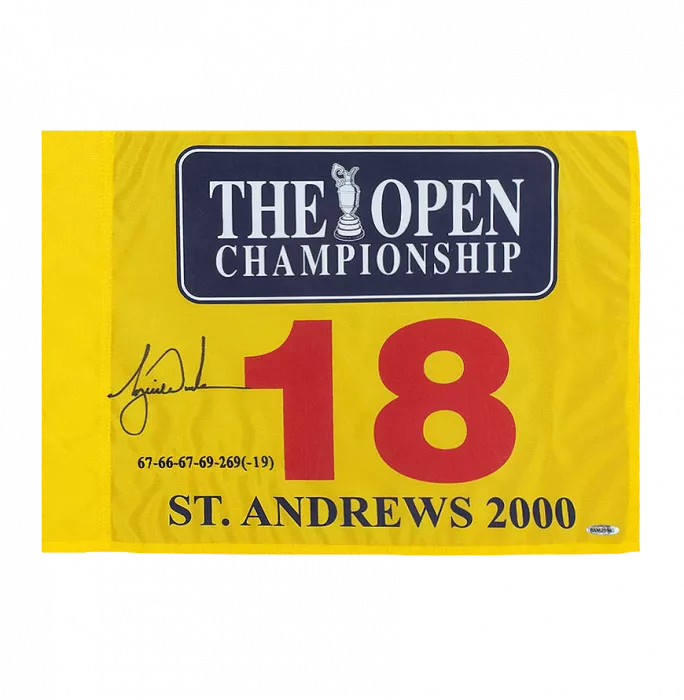 Tiger Woods Signed 2000 British Open Pin Flag