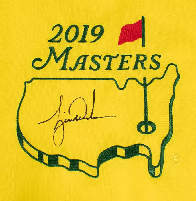 Tiger Woods Signed 2019 Augusta National Masters Pin Flag