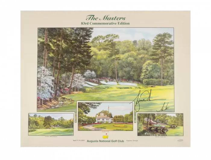 Tiger Woods Signed 2019 Masters 83rd Commemorative Poster