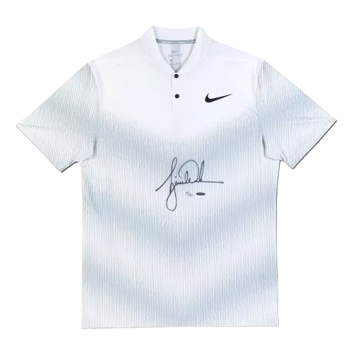 Tiger Woods Signed White Nike Golf Polo Shirt