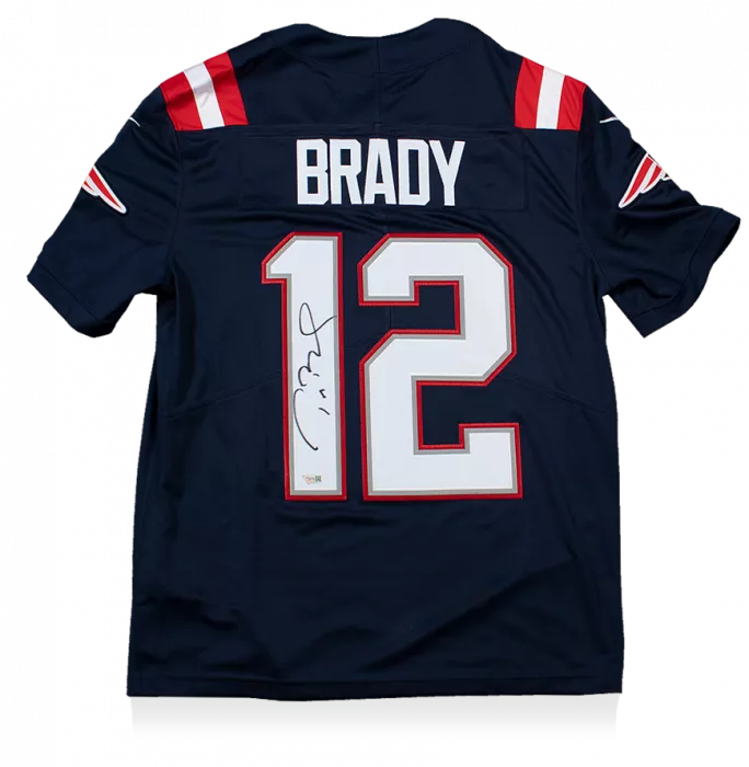 Tom Brady Back Signed Navy New England Patriots Home Jersey