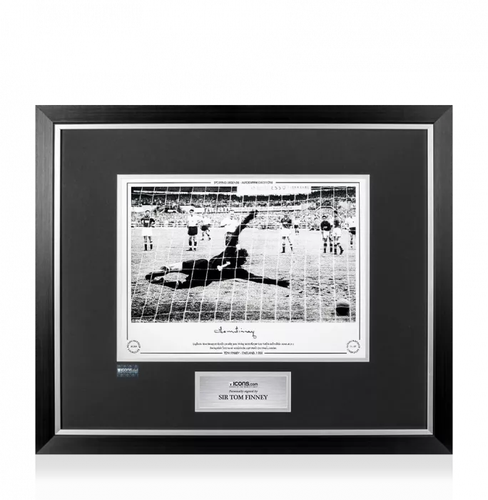 Tom Finney Signed England Photo In Premium Photo Frame