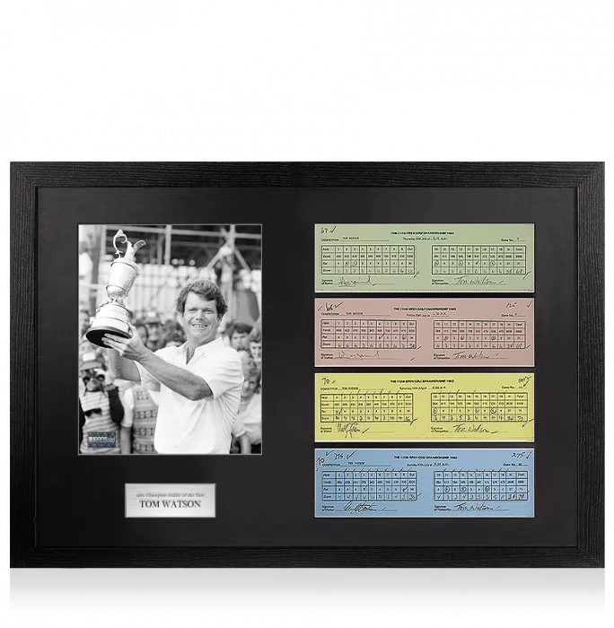 Tom Watson 1983 Royal Birkdale Open Scorecards In Champion Golfer Of The Year Frame