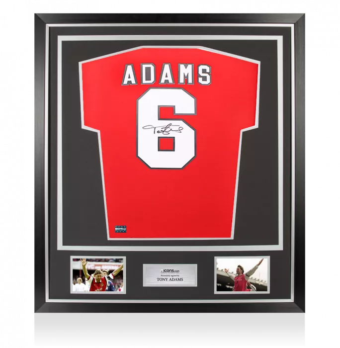 Tony Adams Back Signed Arsenal 1982 Home Shirt In Classic Frame