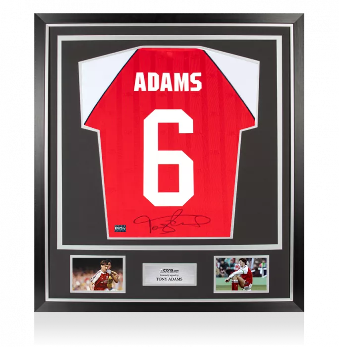 Tony Adams Back Signed Arsenal 1988-89 Home Shirt In Classic Frame