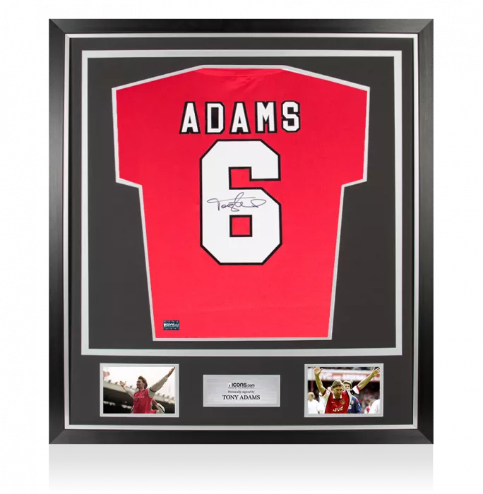 Tony Adams Back Signed Arsenal Home Shirt In Classic Frame