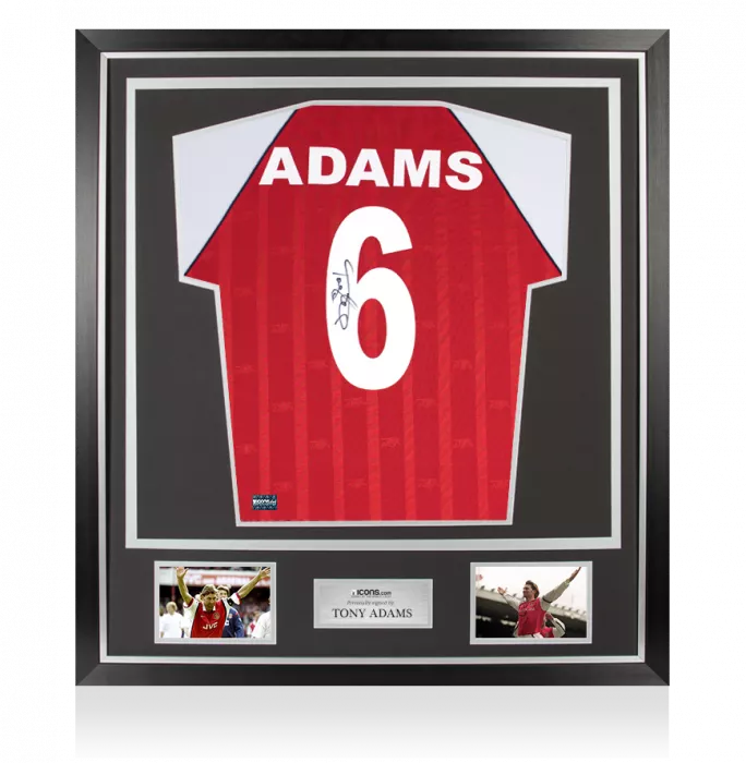 Tony Adams Back Signed Retro Arsenal Home Shirt In Classic Frame