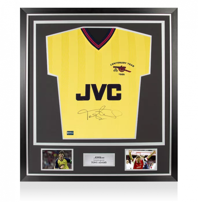 Tony Adams Front Signed Arsenal 1985-86 Away Shirt In Classic Frame