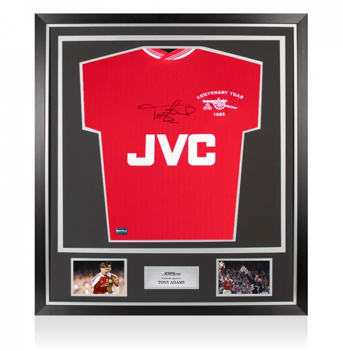 Tony Adams Front Signed Arsenal Centenary 1985 Shirt In Classic Frame