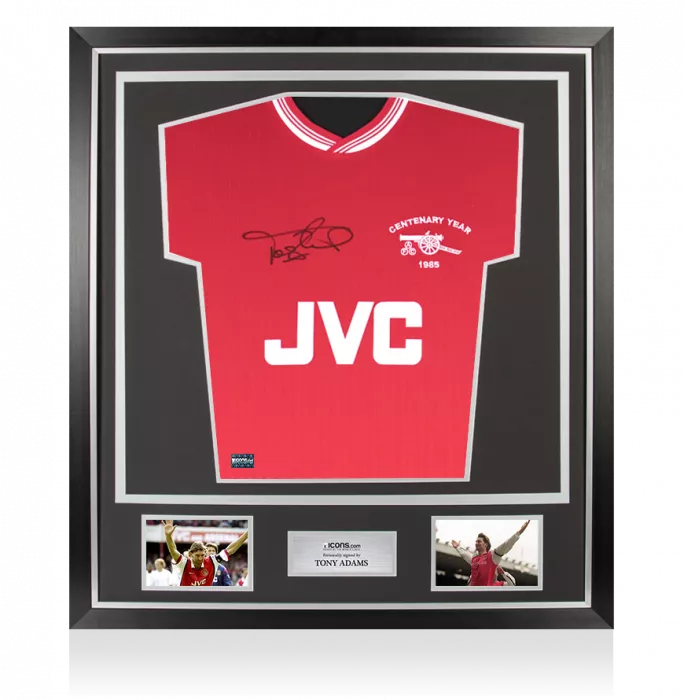 Tony Adams Front Signed Arsenal Home Shirt In Classic Frame
