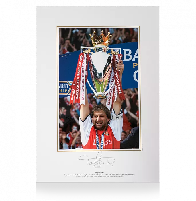 Tony Adams Signed Arsenal Print: 2001-02 Premier League Winner