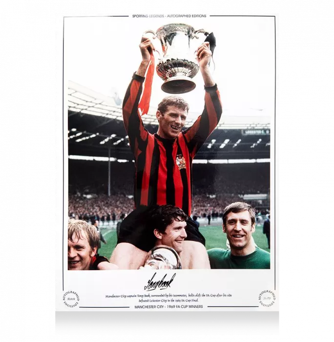 Tony Book Signed Manchester City Photo In Premium Photo Frame