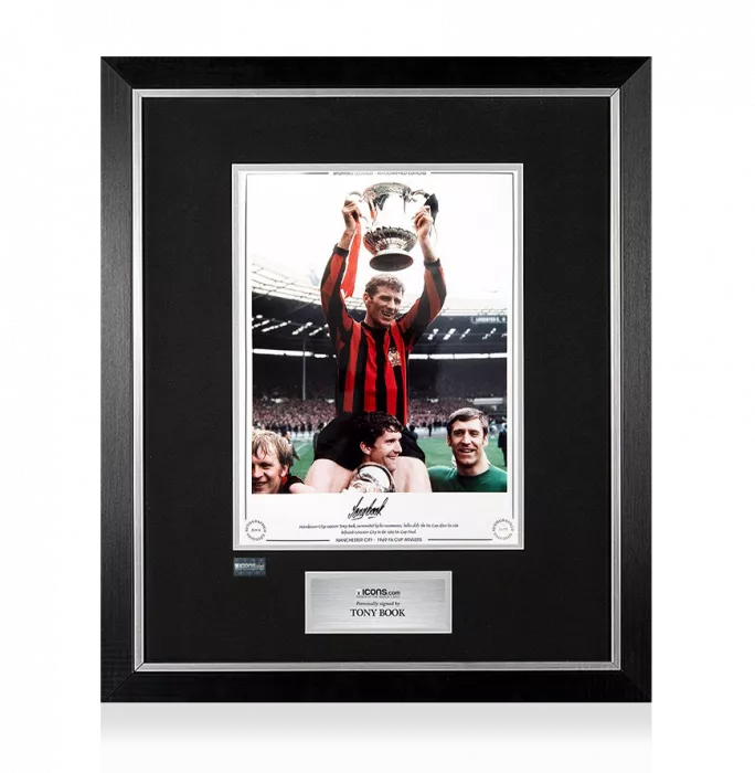 Tony Book Signed Manchester City Photo In Premium Photo Frame