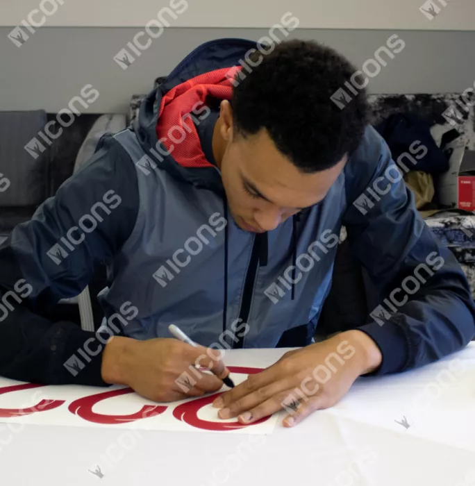 Trent Alexander-Arnold Back Signed England 2018-19 Home Shirt With Fan Style Numbers