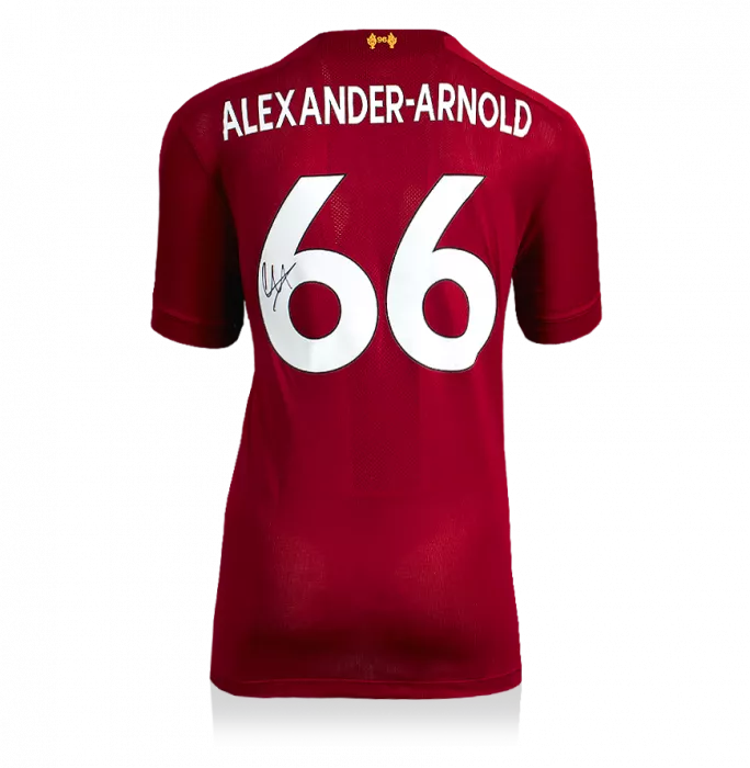 Trent Alexander-Arnold Back Signed Liverpool 2019-20 Home Shirt With Fan Style Numbers