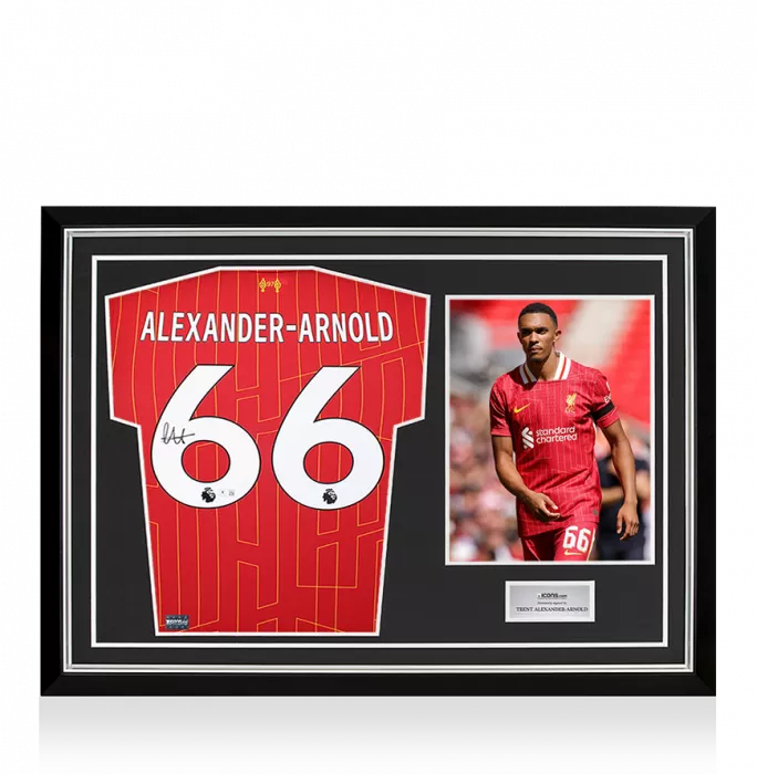 Trent Alexander-Arnold Back Signed Liverpool FC 2024-25 Home Shirt In Hero Frame: Option 1