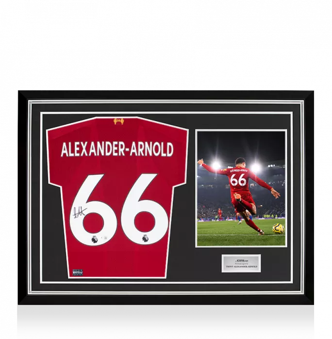 Trent Alexander-Arnold Back Signed Liverpool FC 2019-20 Home Shirt In Hero Frame: Option 1