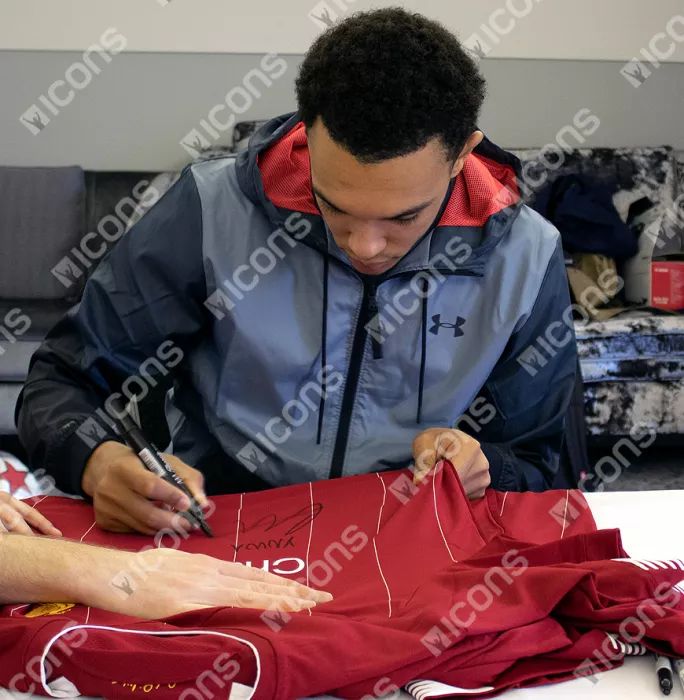 Trent Alexander-Arnold Front Signed Liverpool 2019-20 Home Shirt In Classic Frame: "YNWA" Edition