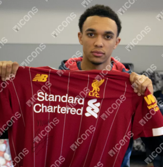Trent Alexander-Arnold Front Signed Liverpool 2019-20 Home Shirt In Classic Frame: "YNWA" Edition