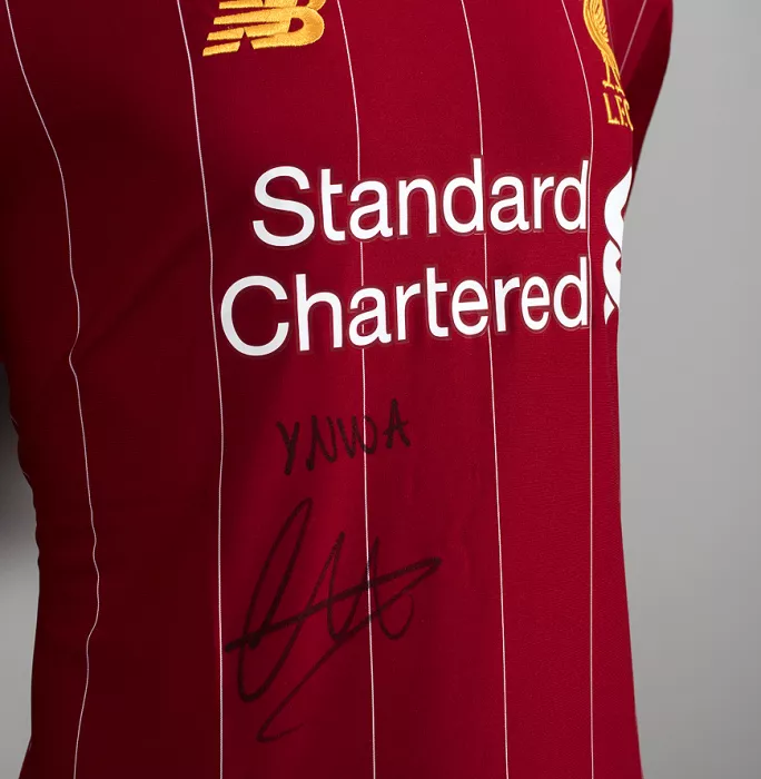 Trent Alexander-Arnold Front Signed Liverpool 2019-20 Home Shirt: "YNWA" Edition