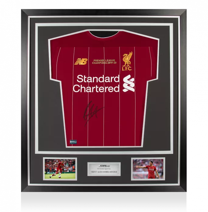 Trent Alexander-Arnold Front Signed Liverpool 2019-20 Home Shirt In Classic Frame: Premier League Champions Special Edition