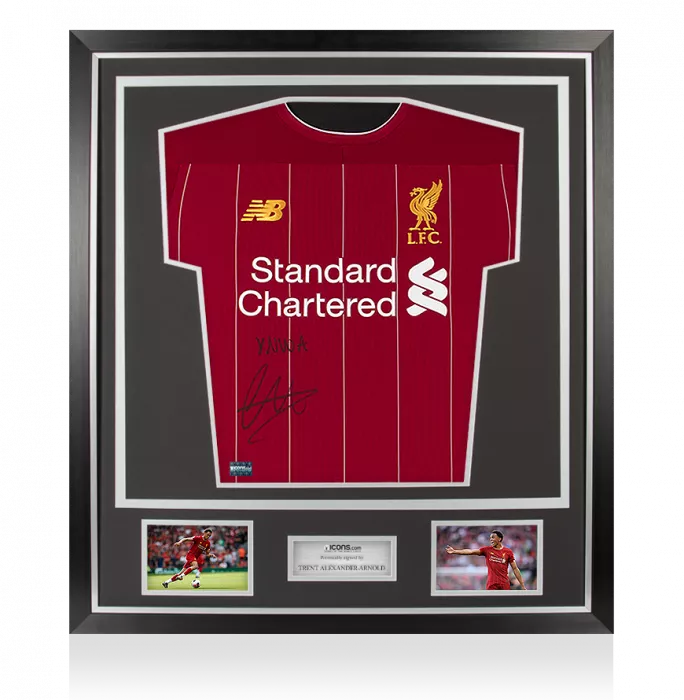 Trent Alexander-Arnold Front Signed Liverpool 2019-20 Home Shirt In Classic Frame: "YNWA" Edition