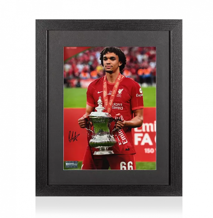 Trent Alexander-Arnold Signed Liverpool Photo In Black Wooden Frame: FA Cup Winner