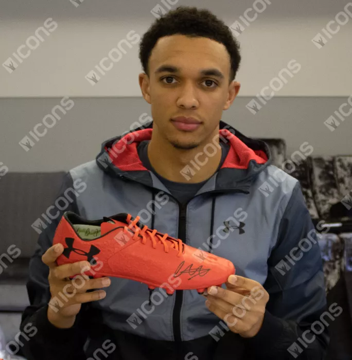 Trent Alexander-Arnold Signed Red Under Armour Boot In Bubble Frame: Option 1