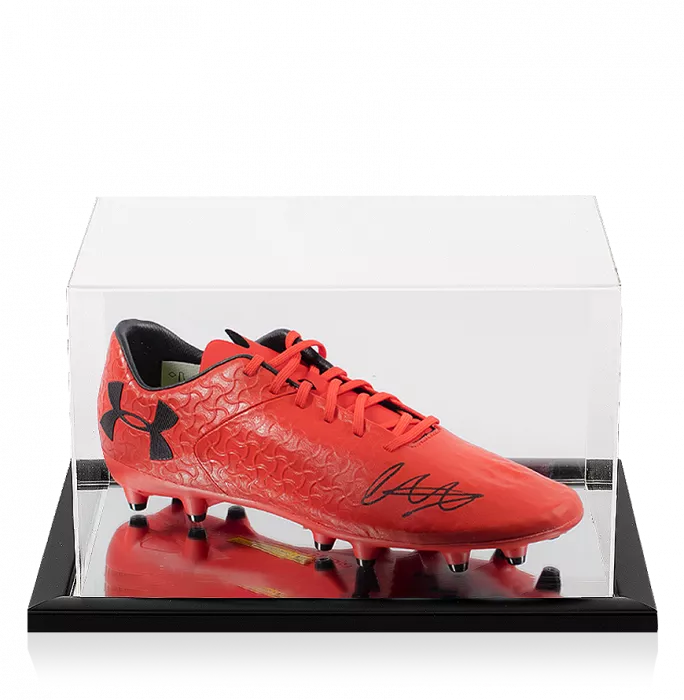 Trent Alexander-Arnold Signed Red Under Armour Boot In Acrylic Case