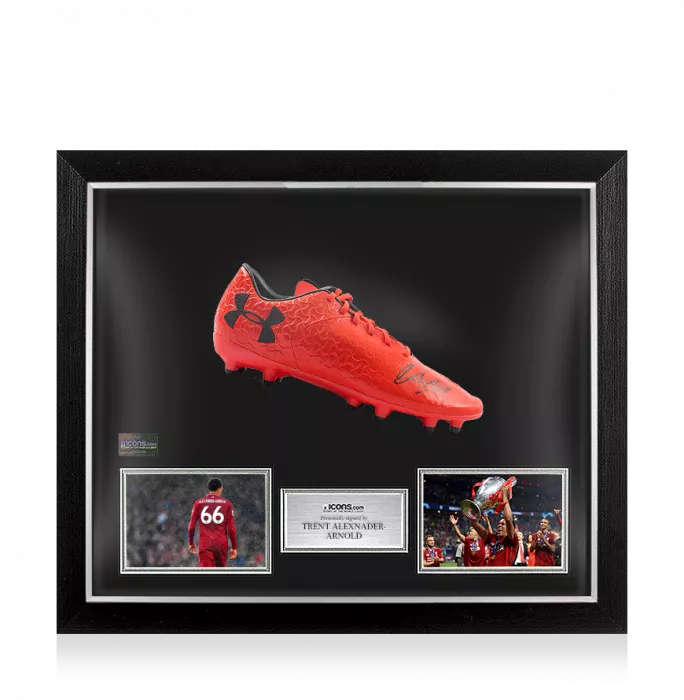 Trent Alexander-Arnold Signed Red Under Armour Boot In Bubble Frame: Option 1